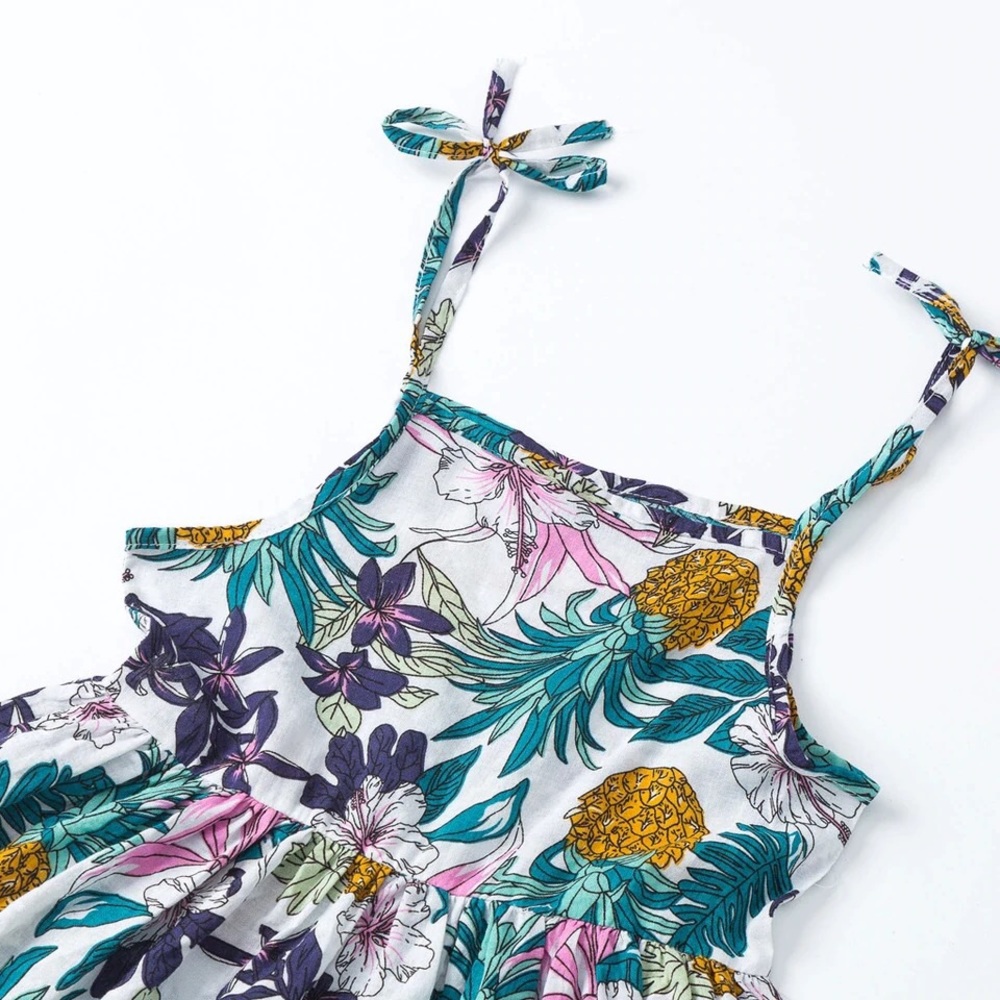 Abstract Floral Print Design Dress for Girls - Picture 3 of 8
